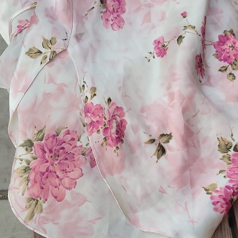 Private Luxuries Vintage Floral Pink and Cream lace Size M - Picture 7 of 10